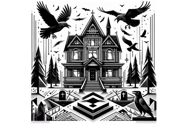 a-bundle-of-haunted-house-with-crows-and-h