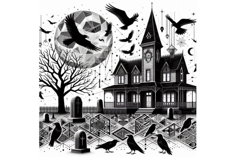 a-bundle-of-haunted-house-with-crows-and-h