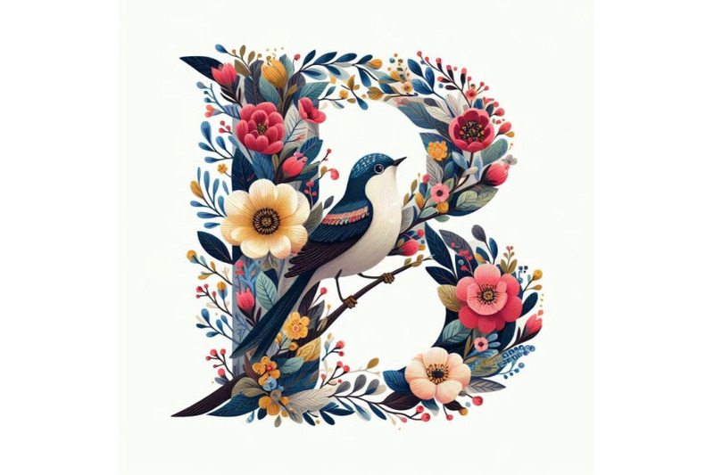 a-bundle-of-alphabet-b-with-bird-on-branch