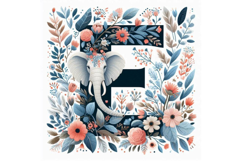 a-bundle-of-alphabet-e-with-elephant