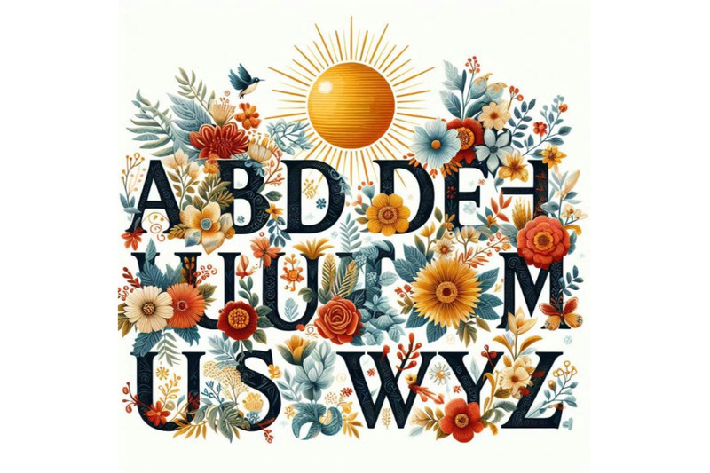 a-bundle-of-alphabet-s-with-sun