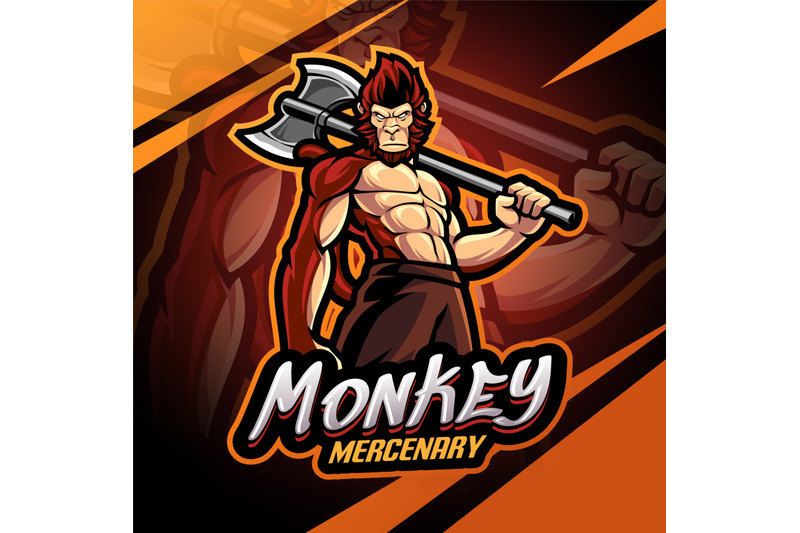 monkey-mercenary-esport-mascot-logo-design