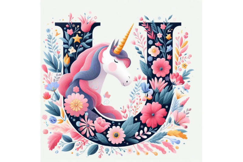 a-bundle-of-alphabet-u-with-unicorn