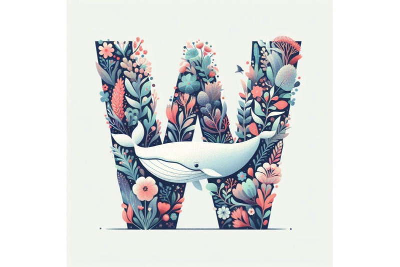 a-bundle-of-alphabet-w-with-whale