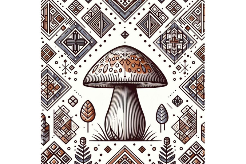 a-bundle-of-geometric-pattern-a-mushroom