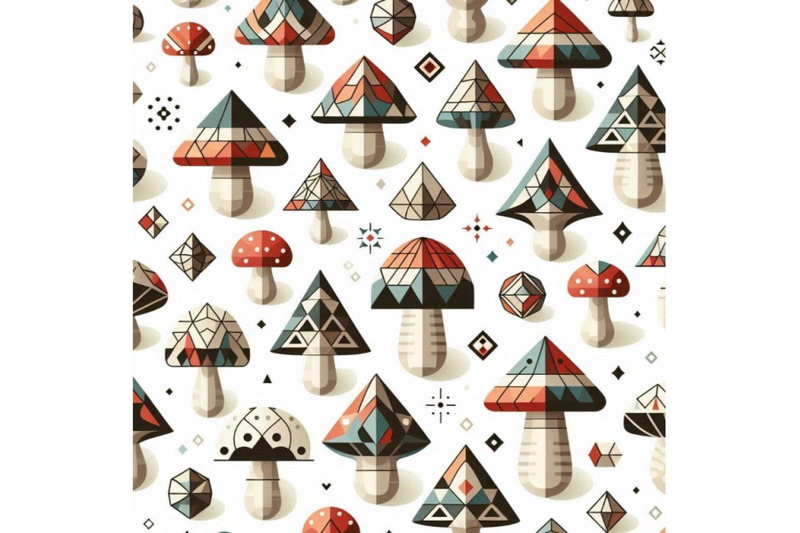 a-bundle-of-geometric-pattern-a-mushroom