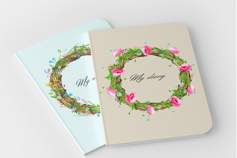 wildflowers-and-greenery-watercolor-wreaths-png