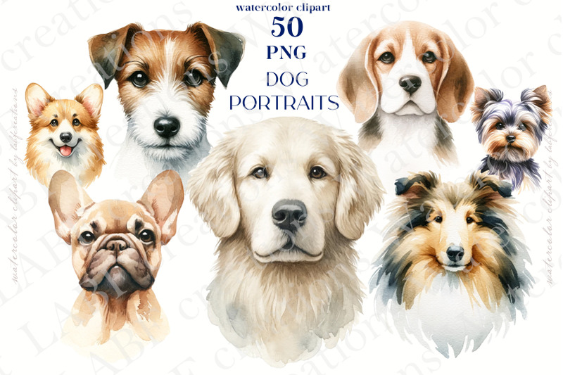 watercolor-dog-50-png-illustrations