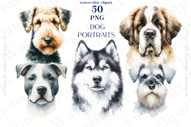 watercolor-dog-50-png-illustrations