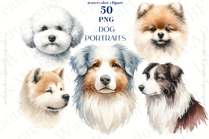 watercolor-dog-50-png-illustrations