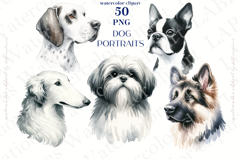 watercolor-dog-50-png-illustrations