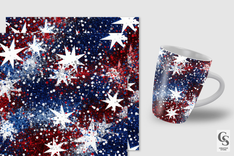 4th-of-july-red-blue-glitter-seamless-patterns