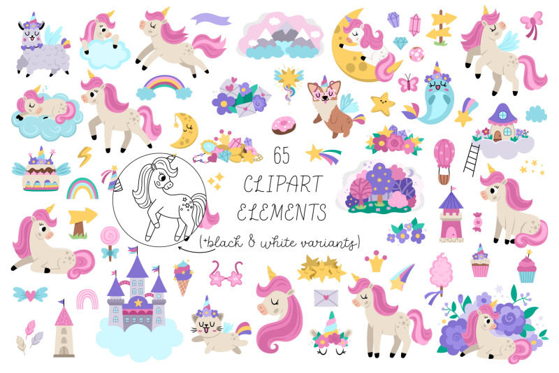 unicorn-and-fairy-clipart-and-designs-collection