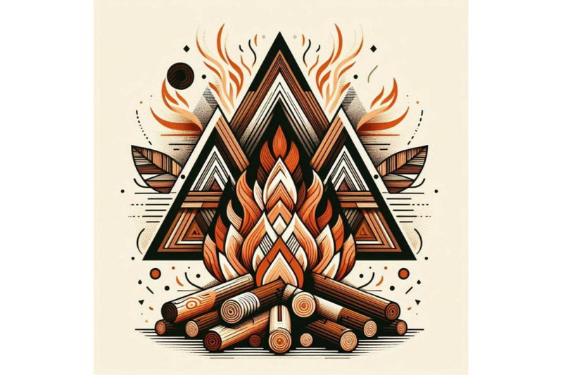 a-bundle-of-burning-bonfire-with-wood