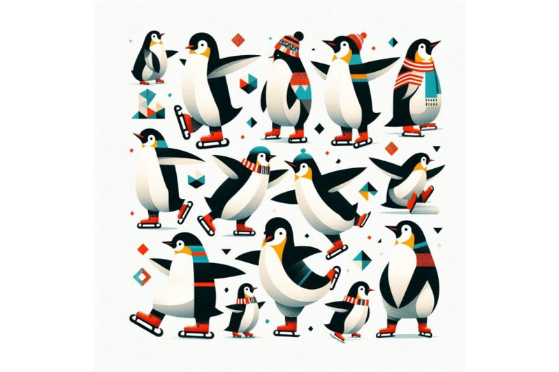 a-bundle-of-penguins-ice-skating