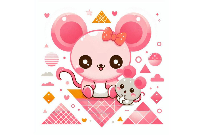 a-bundle-of-cartoon-pink-little-mouse