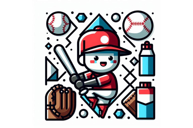 a-bundle-of-cartoon-a-baseball-player