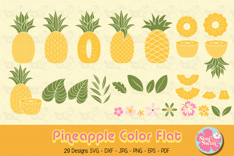 pineapple-color-flat-svg-fruit-svg-clipart-summer-svg-food-clipa