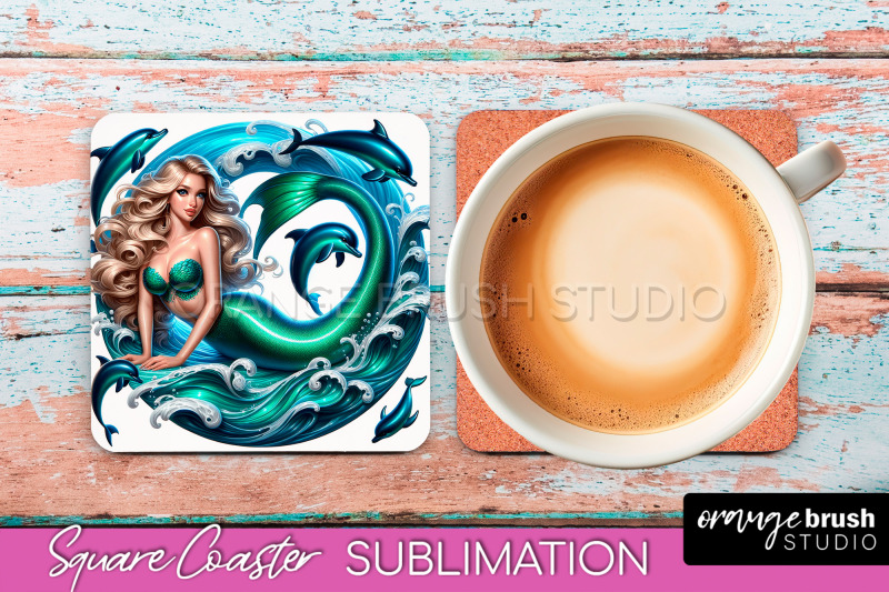 mermaid-coaster-sublimation-mermaid-square-coaster-design