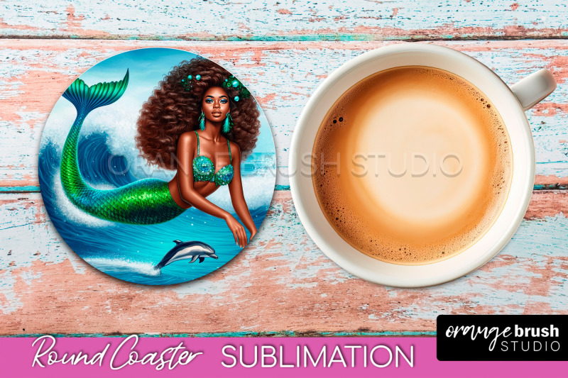 mermaid-coaster-sublimation-mermaid-round-coaster-design