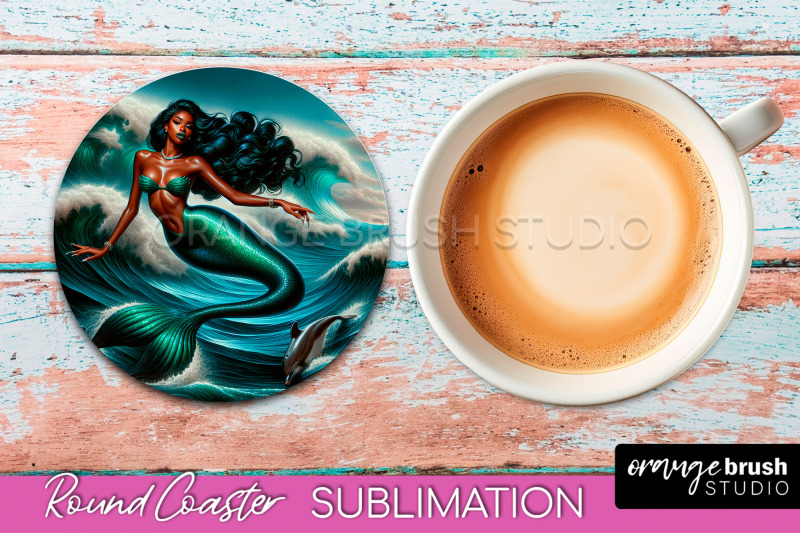 mermaid-coaster-sublimation-mermaid-round-coaster-design