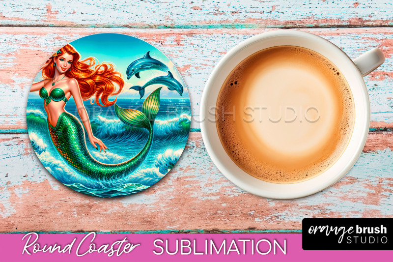 mermaid-coaster-sublimation-mermaid-round-coaster-design