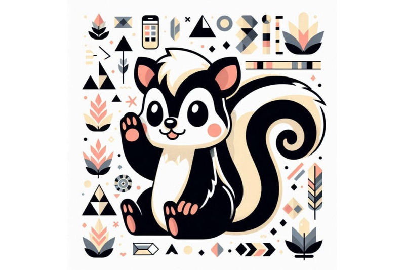 cute-skunk-cartoon-waving-hand