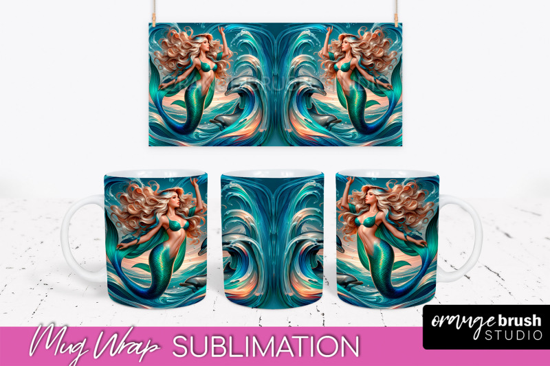 mermaid-mug-wrap-summer-mug-sublimation-design