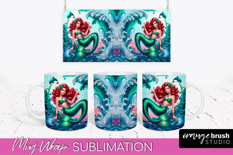 mermaid-mug-wrap-summer-mug-sublimation-design