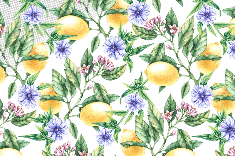 watercolor-lemon-and-chicory-pattern