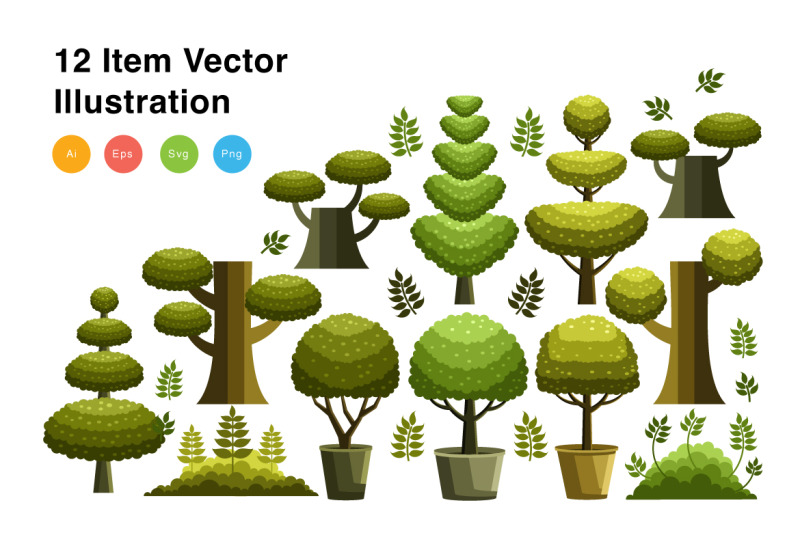 variety-tree-elements-vector-illustration