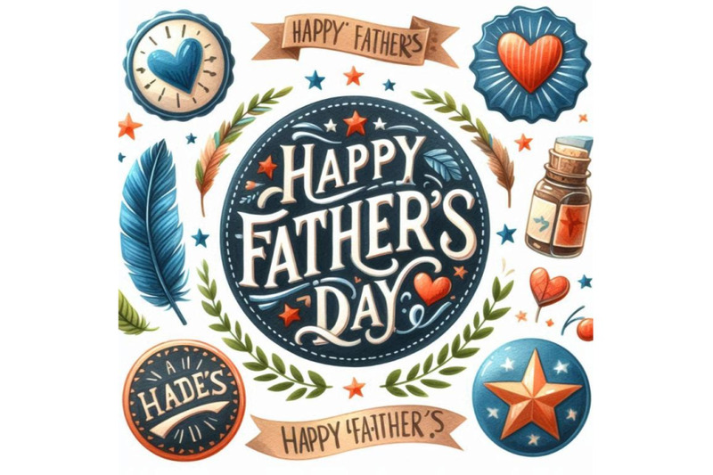 happy-father-s-day-greeting-hand-lettering-badges