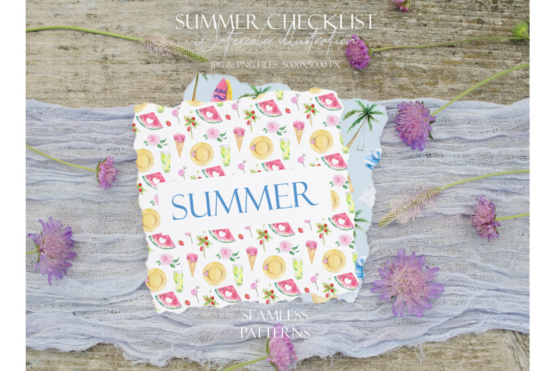 summer-checklist-watercolor-clipart