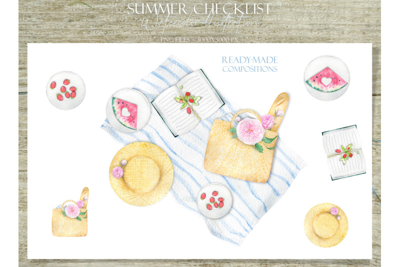 summer-checklist-watercolor-clipart