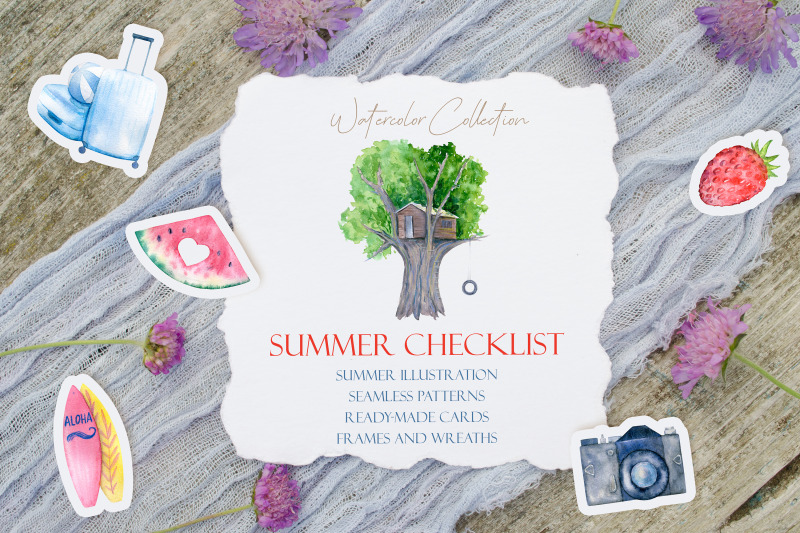 summer-checklist-watercolor-clipart