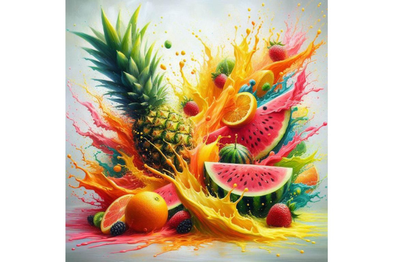 abstract-fruit-splash-pineapple-waterme