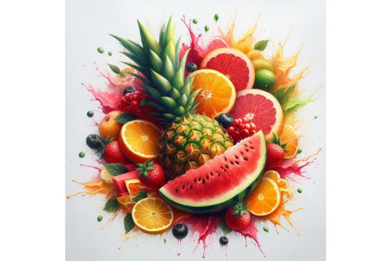 abstract-fruit-splash-pineapple-waterme