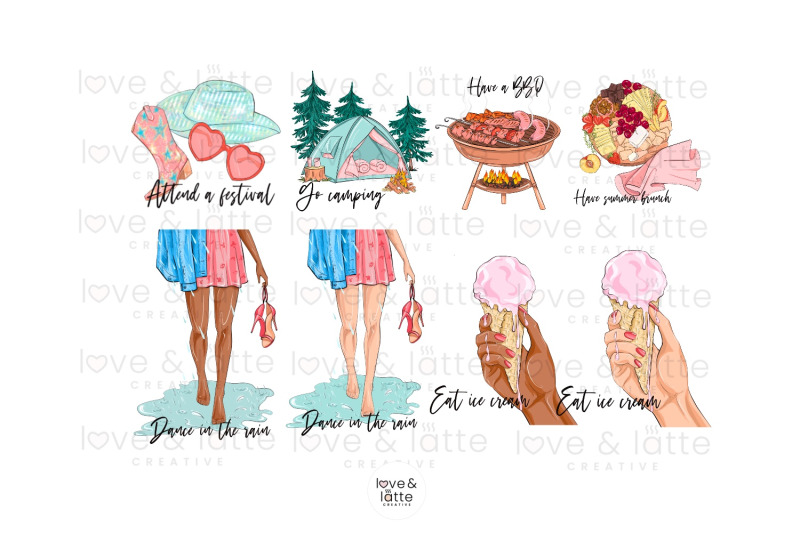 summer-bucket-list-stickers-summer-stickers-summer-clipart