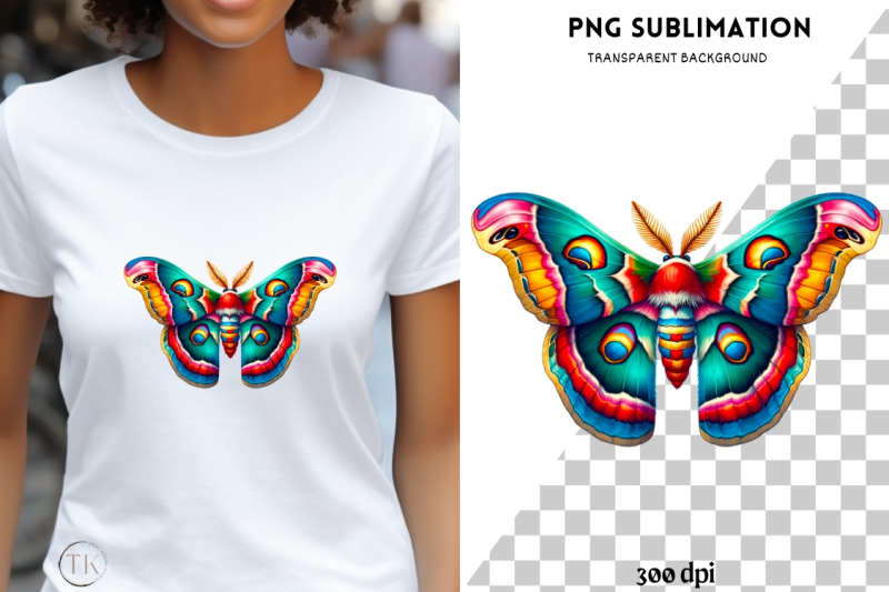 moth-shirt-sublimation-design-luna-moth-png-digital-download