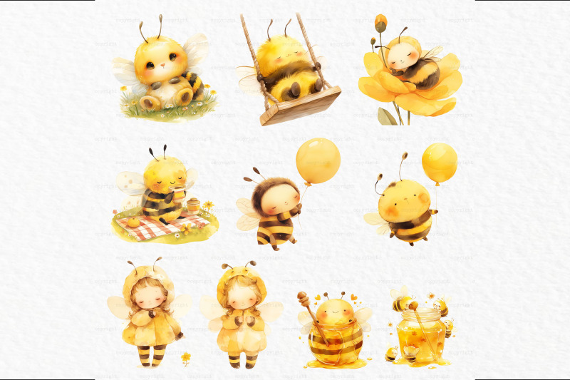 bee-baby-shower-watercolor-clipart