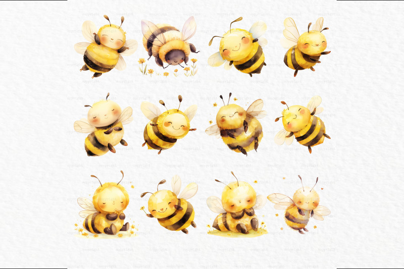 bee-baby-shower-watercolor-clipart