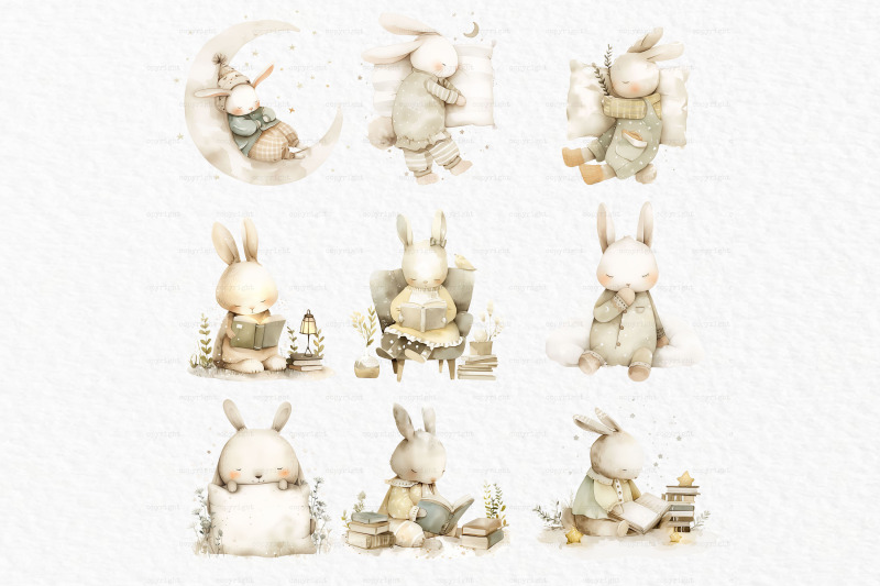 sleeping-bunnies-watercolor-clipart