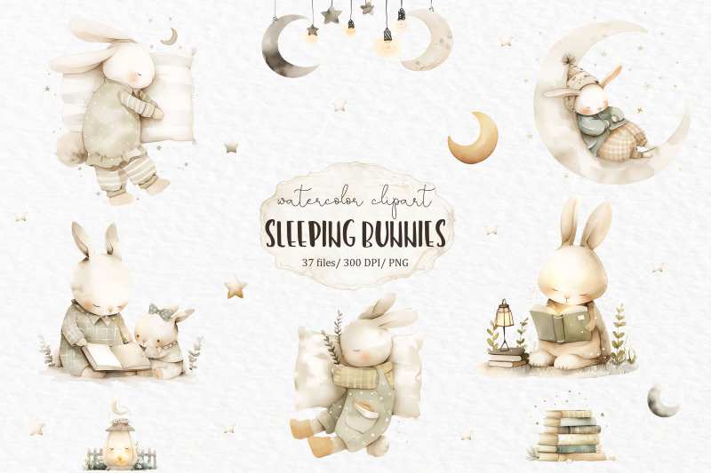 sleeping-bunnies-watercolor-clipart