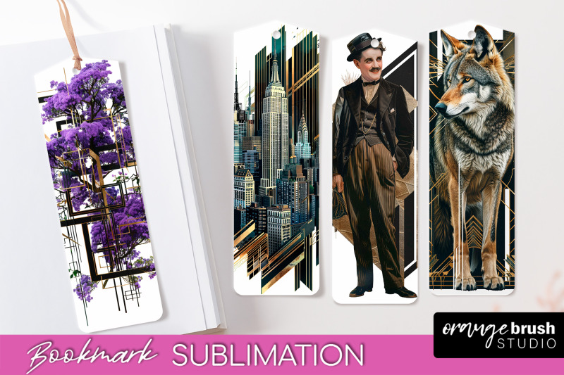 vintage-bookmark-sublimation-art-deco-style-bookmarks-png