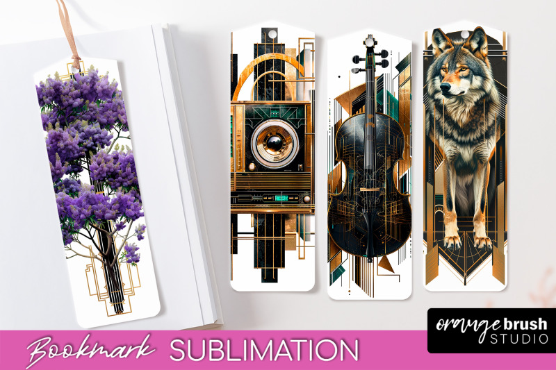 vintage-bookmark-sublimation-art-deco-style-bookmarks-png