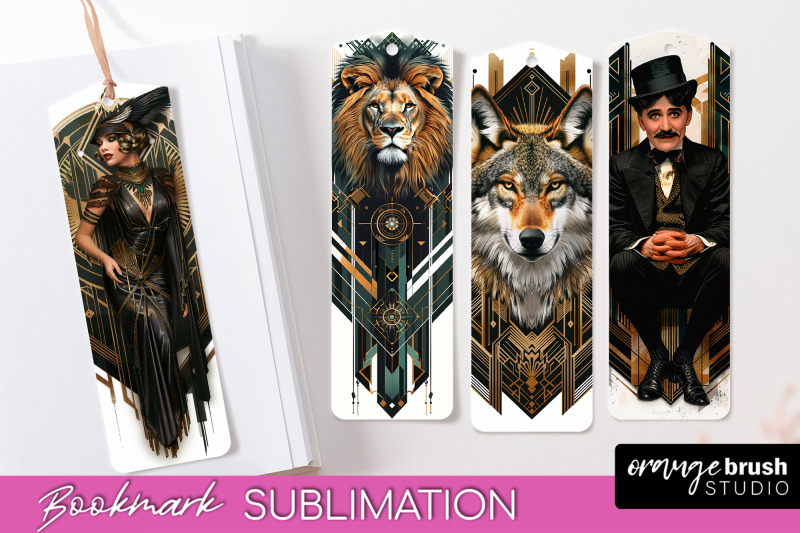 vintage-bookmark-sublimation-art-deco-style-bookmarks-png