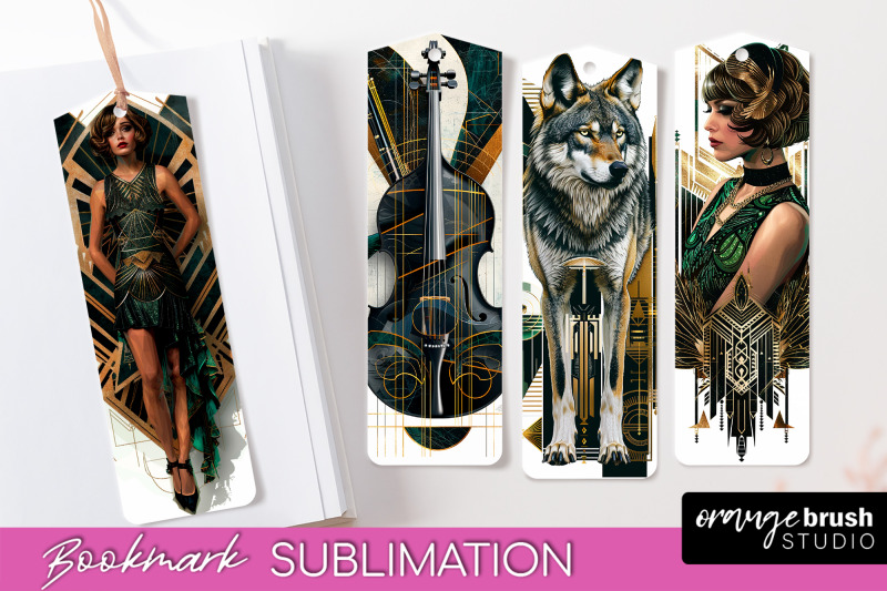 vintage-bookmark-sublimation-art-deco-style-bookmarks-png