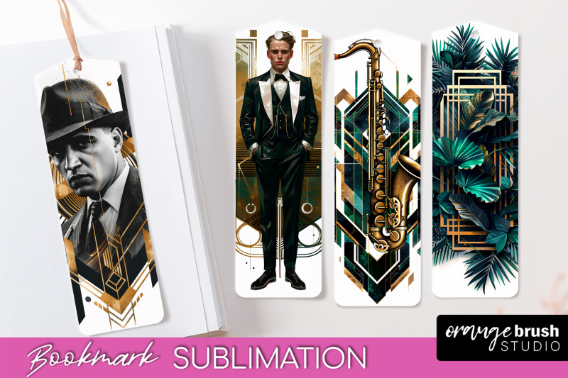 vintage-bookmark-sublimation-art-deco-style-bookmarks-png