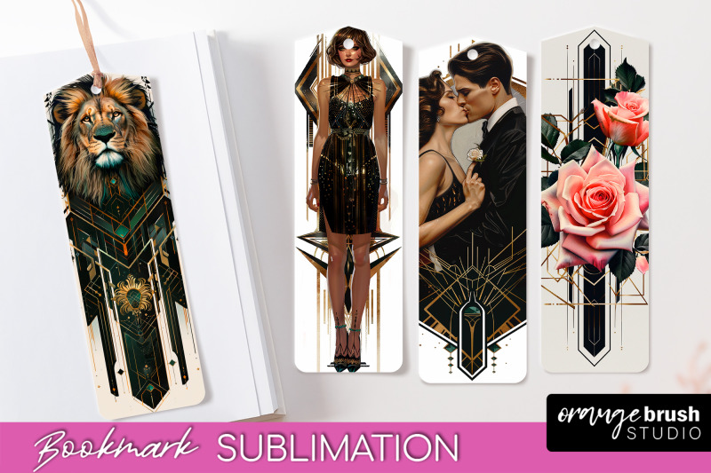 vintage-bookmark-sublimation-art-deco-style-bookmarks-png