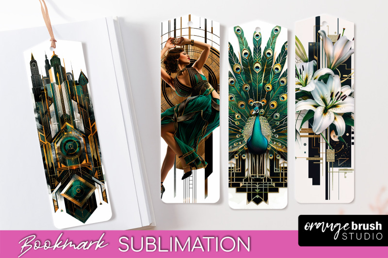 vintage-bookmark-sublimation-art-deco-style-bookmarks-png